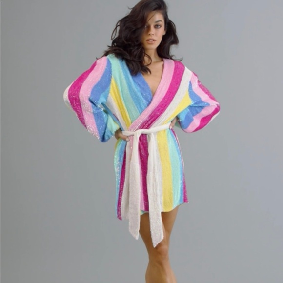 RETROFÊTE Gabrielle Robe UNICORN STRIPE - Picture 12 of 16